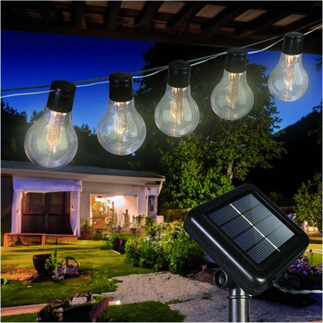 Suprema CATENA LUMINOSA SOLARE, 10 led, 3W, mt. 5x10 luci, luce calda - 1 pezzo
