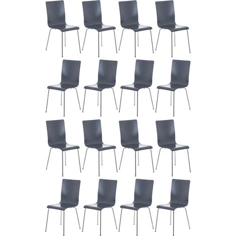 Lot de 16 chaises visiteur Pepe en bois Gris (1/5)