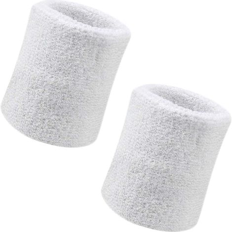 Bandeau de Transpiration, 2 Bracelet Bande Sport Poignet, 3.2 Pouces de Sport Bandeau de Poignet en Coton Doux pour épaissir, pour Le Basket-Ball de Football de Gymnastique