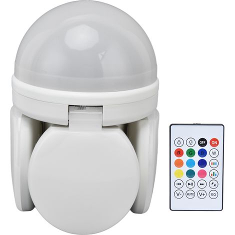 LED RGB 48W E27 avec haut parleur intégré télécommande (1/2)