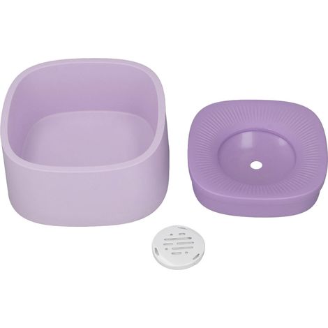 Gamelle flottante pour animaux de compagnie (chien/chat) - Distributeur d'eau automatique anti-fuite - Carré en ABS violet (1/5)
