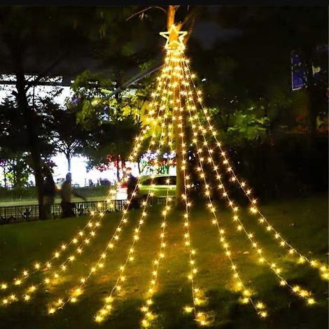 Set Lichterkette mit Sternen für den Außenbereich, 350 LEDs, warmweiß, für Weihnachtsbaumspitzen, Garten, Hochzeiten und Partys. (1/3)