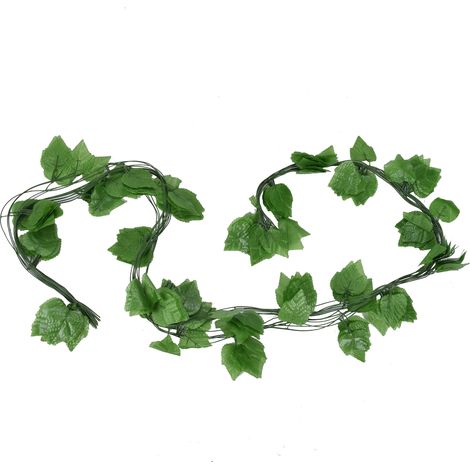 Feuilles de vigne artificielles en rotin réutilisables, imitation rotin, pour suspension décorative de plafond ou de jardin.