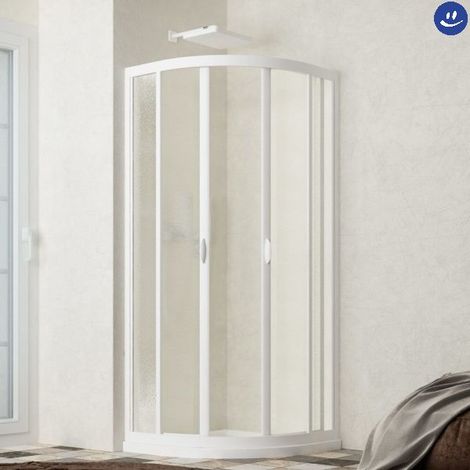 Box doccia semicircolare satinato in acrilico modello skipper ponte h.185 80-75 x 80-75 cm - spazio ingresso max 48 cm FORTE