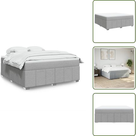 Sommier à lattes de lit avec matelas Gris clair 180x200cm Tissu - Sommier À Lattes De Lit - Sommiers À Lattes De Lit - Lit - Meuble De Chambre À Coucher (1/5)