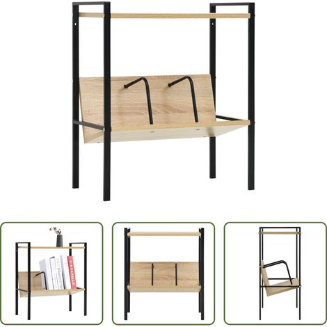 vidaXL Étagère salon -  Bibliothèque 2 niveaux noir chêne 52x28x59 cm bois d'ingénierie (1/5)