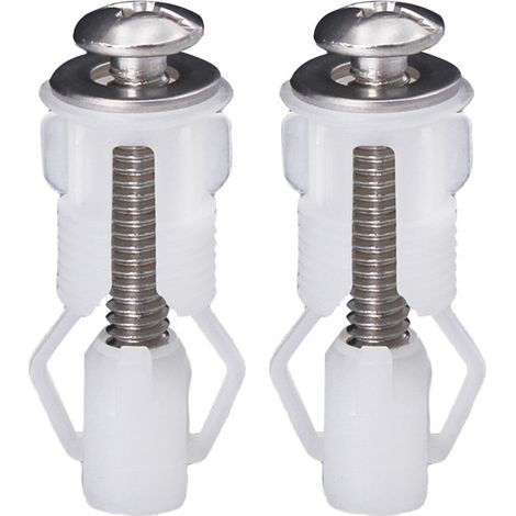 Lntyq 2pcs Vis de Couvercle de Toilette Vis D'expansion pour Toilette Vis de Fixation de Siège de Toilette Pièces de Rechange pour Couvercle de Toilette, Fabriqué en Acier Inoxydable et en Plastique