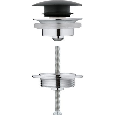 GROHE válvula de desagüe 65807, con cierre clic-clac, con cierre, tapón extraíble, velvet black, 65807KS0 (1/2)