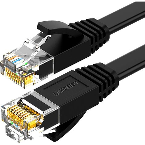 Cavo di rete Ethernet piatto ugreen NW102 RJ45, Cat.6, UTP, 5 m (nero) (1/5)