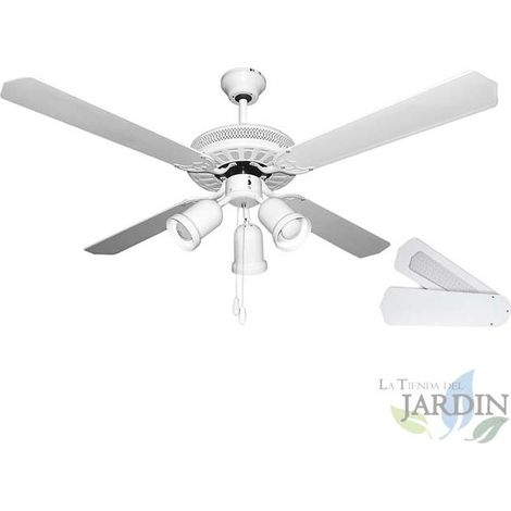 Ventilateur de plafond Orbegozo  Éclairage LED  4 pales réversibles  Blanc  Idéal pour les espaces modernes