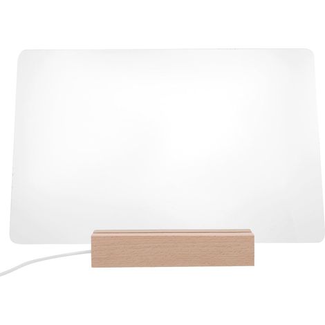 1ensemble Tableau Mémo Effaçable Acrylique Grand Format avec Lampe LED Intégrée et Stylo Effaçable Tableau Bureau Portable Transparent pour Notes et Messages Réglage Couleurs (1/5)