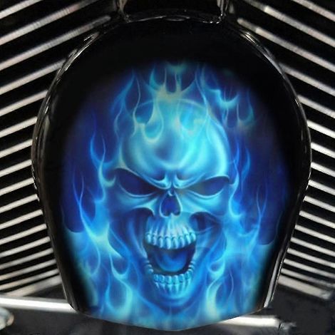 Cache-klaxon décoratif en forme de crâne pour moto Harley