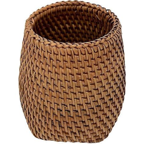 Handgefertigter Stiftehalter aus Rattan, Make-up-Pinselhalter, dekoratives Aufbewahrungsglas für Schreibwaren, Blumenvase C (1/5)