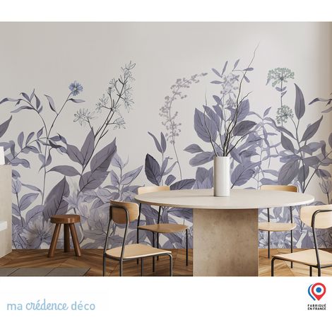Papier peint : Fleurs Eucalyptus - Intissé - L.200 x H.280 cm - Violet nacré (1/5)