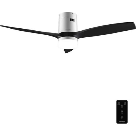 Cecotec Ventilador de Techo con Luz y Mando a Distancia de 52" EnergySilence Aero 5600 Classic Iron&Black. Motor DC 40W