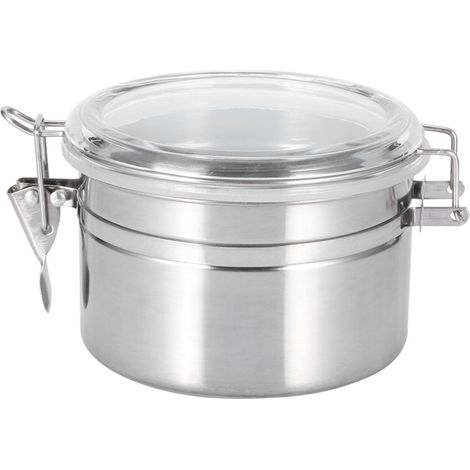 Pot de Stockage Étanche - Acier Inoxydable - Pour Café en Grains Thé Sucre Céréales - 12,5 x 7,5 cm - 1 Pièce (1/5)