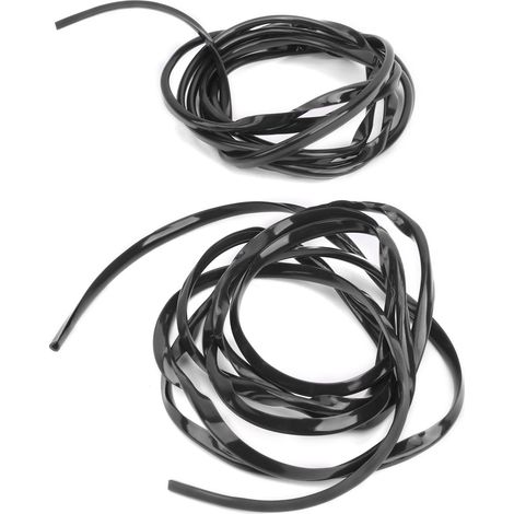 Lot de 2 bandes anti-collision en caoutchouc pour portières de voiture (110,2 pouces), protection anti-rayures, universelles, noires (1/5)