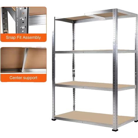 Regaleinheiten, Schwerlastmetall, Höhenverstellbare Regalböden, 1 Pack 1,5m Weiß 70x30cm (1/2)