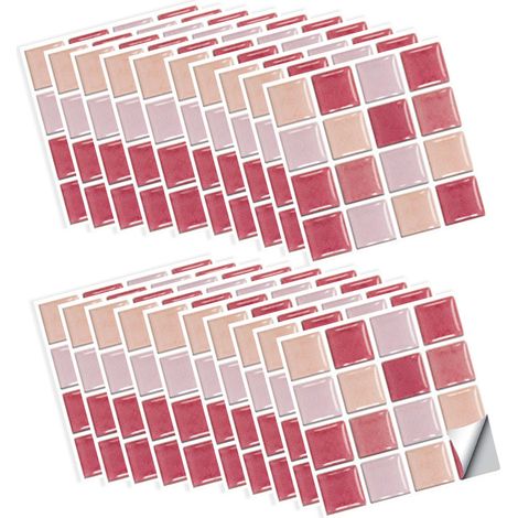 Carreaux Muraux Autocollants - Mosaïque 10 x 10 cm - Imperméables Résistants Chaleur Taches - Pour Cuisine Salle De Bain Douche - 30 Pièces (1/5)