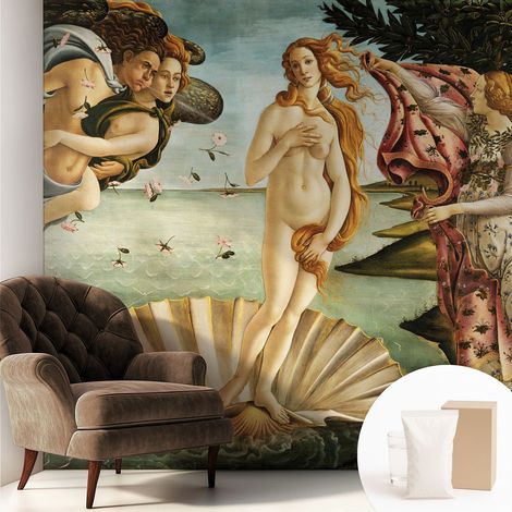 Fototapete Tapete Vliestapete mit Kleber - trendige Wanddeko - Schlafzimmer - Wohnzimmer Die Geburt der Venus 250x250 cm (1/5)