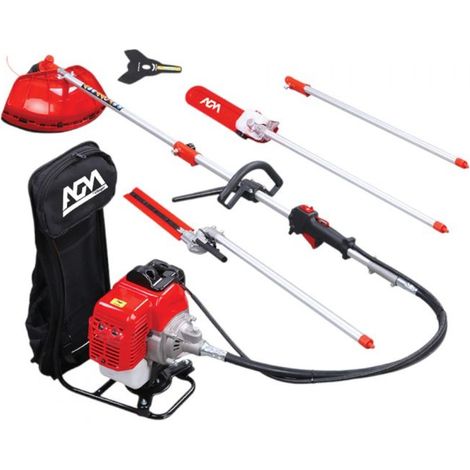 Outil de jardin multifonction thermique 2 temps 32,6 cm³ – Moteur 0,9 kW – Taille-haies télescopique 400 mm – Élagueuse 254 mm – Villager