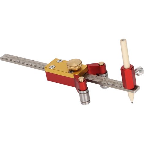 Règle à tracer 3 en 1 multifonction pour arcs parallèles, outil de bricolage, système métrique et impérial (1/5)