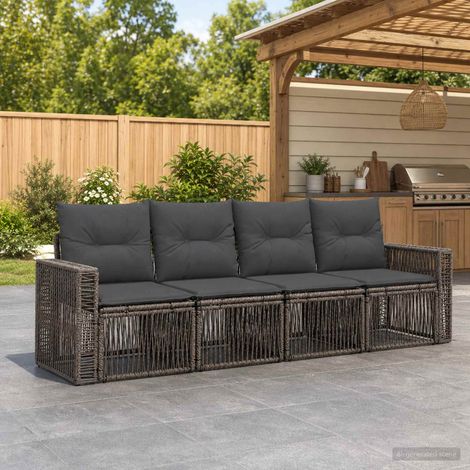 Set Divano da Giardino 4 pcs Grigio e Grigio Scuro polyrattan vidaXL (1/5)