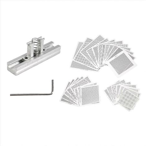 Set mit 12 BGA-Lötvorrichtungen + Zinn-Montagehalterungen, Lötwerkzeug für Lötpads, Reparaturset für elektronische Platinen (1/5)