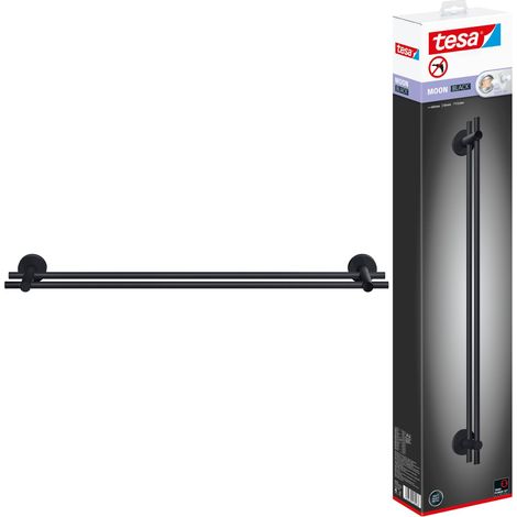 Tesa Moon Black porte-serviettes double noir mat 64 cm