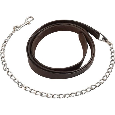 Marrone chiaro Oliato - Lunghina in cuoio con catena pool's