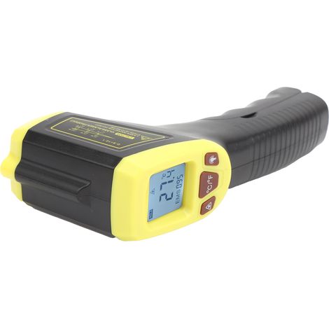 Thermomètre industriel GM320 jaune, un thermomètre infrarouge avec écran LCD. (1/5)