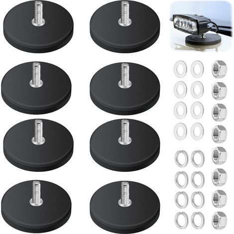 8PCS Aimant néodyme caoutchouté Ø 43 mm M5 avec 6 aimants néodyme 8kg (1/5)