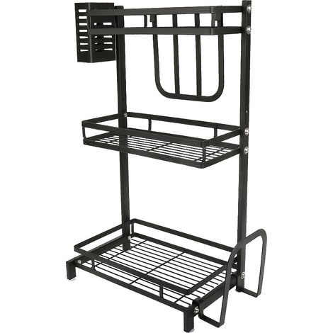 Portaspezie cucina in Acciaio Inossidabile, Ampio portaoggetti cucina per spezie o condimenti 34x2x61cm Scaffale da cucina a tre strati (1/5)
