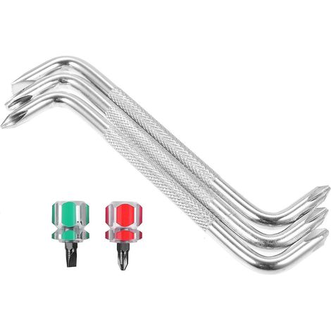 PENGGONG Doppelkopf-Offset-Schraubendreher, Z-förmiger magnetischer Mini-Schlitzschraubendreher, Kreuzschlitzschraubendreher