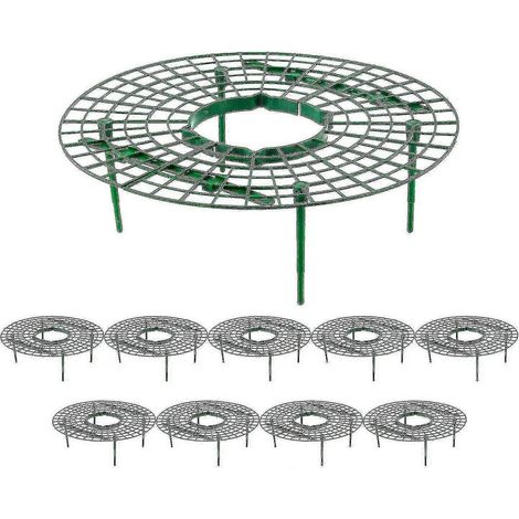 Lot de 10 supports en paille avec 4 pieds robustes pour garder les plantes propres et éviter qu'elles ne pourrissent par temps de pluie. (1/5)