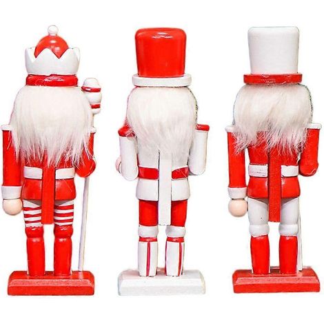 3 figurines soldat en bois peint à la main, décoration parfaite pour maison de vacances, ornement de Noël artisanal, déco soldats de bois pour fêtes. (1/4)