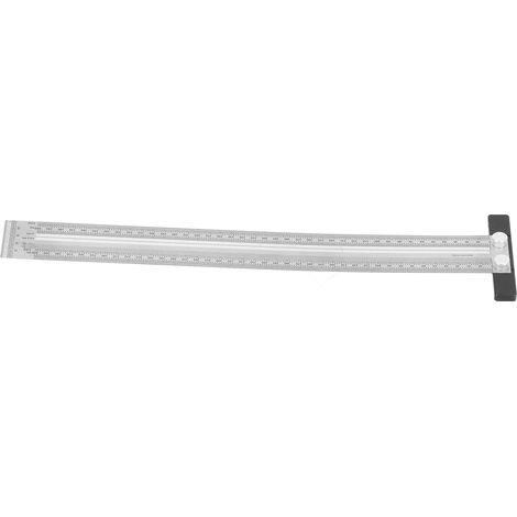 Règle T de traçage menuiserie 400mm, outil de mesure précision, marquage positionnement, règle à tracer bois, décoration design, équipement professionnel bricolage. (1/5)