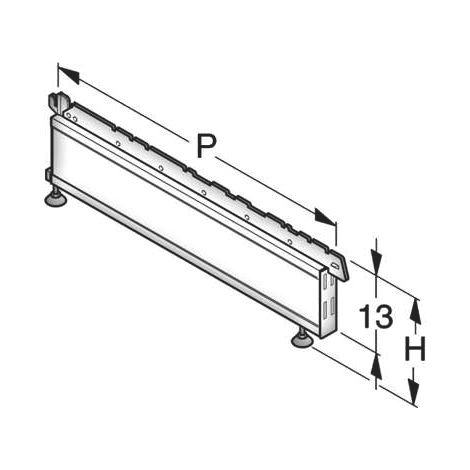 PIEDE BASE cm. 47x16 h Col. Bianco RAL9001