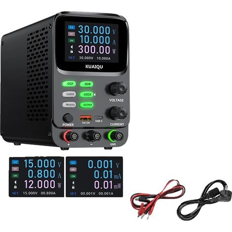 Fuente de alimentación, pantalla de alta precisión, uso versátil, 30 V 5 A, enchufe europeo de 220 V. (1/2)