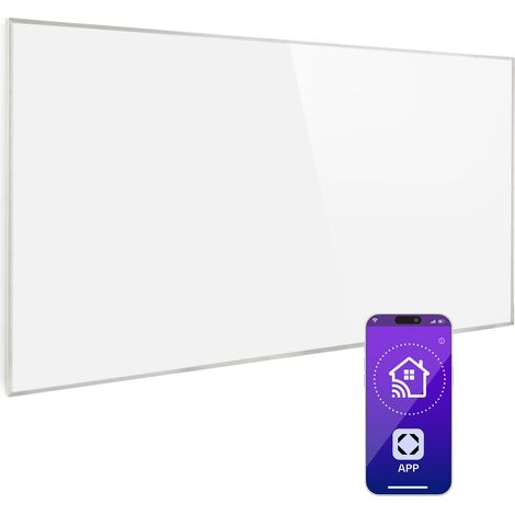 Klarstein – Radiateur infrarouge mural 600W – Panneau chauffant extra plat – Contrôle via application mobile – Protection IP24 – Économie d'énergie