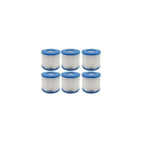 Lot de 6 filtres pour spa de piscine - Accessoires de piscine - Papier filtre Intex de type H (1/4)