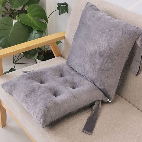 Coussin Pour Fauteuil Bascule - Rembourrage Élastique En Fibre De Polyester - Avec Sangles De Fixation - Pour Intérieur Extérieur Bureau Patio Étudiant - Gris - 1 Pièce (1/2)