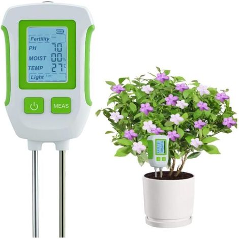 Testeur de Sol 5en1Appareil Multifonction pour Jardiniers et Agriculture,Mesure le pH,l’Humidité la Température,la Lumière,Fertilité (1/5)