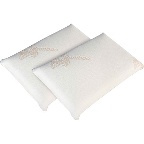 OLYMPE LITERIE Lot de 2 oreillers 40x60 cm BAMBOO Mousse avec mémoire de forme (1/5)