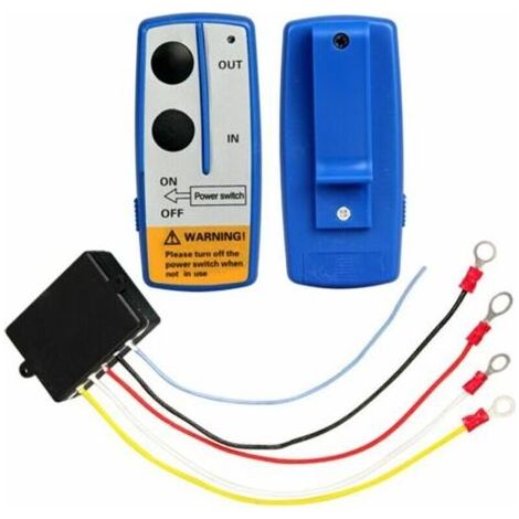 Télécommande de treuil sans fil 12 V, kit de télécommande de treuil sans fil universel 12 V 50 pieds pour camion de voiture (2 grandes télécommandes incluses) (1/4)