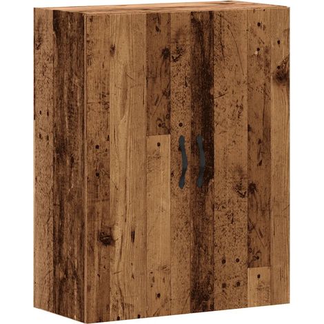 Armario de almacenamiento de pared 69,5 x 34 x 90 cm diseño atemporal comedor madera envejecida 020051156 (1/5)
