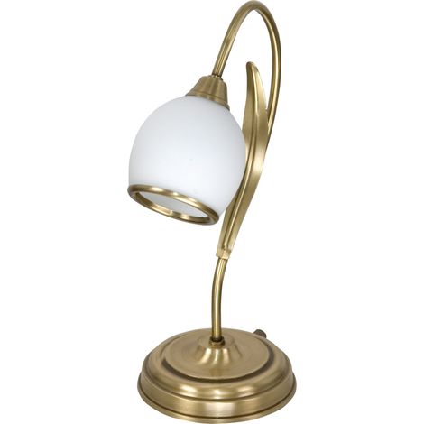 Lampada da tavolo Patina, paralume bianco, Markos bianco 116B