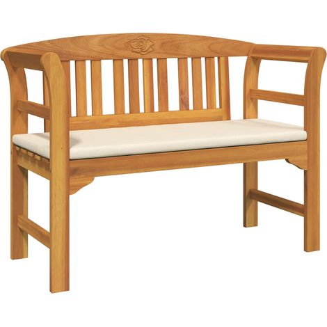 Rose Bench Cream White 114 x 46 x 82.5 cm Solid Acacia Wood vidaXL