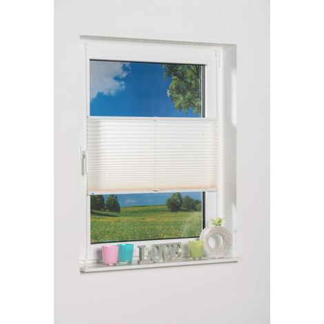 K-home Klemmfix Palma, Tenda plissetata, Beige (Crème), 65 x 130 cm (1/5)