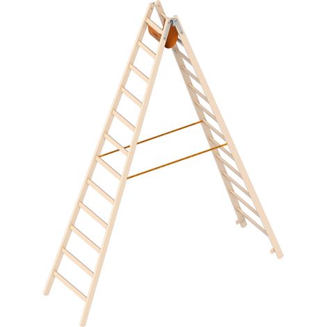 Layher 1038 Holzstehleiter 2x12 Sprossen